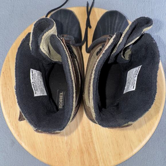 Sorel Fancy Lace II Brown Leather Waterproof Winter Duck Boots Women Size 7 US - Picture 6 of 8